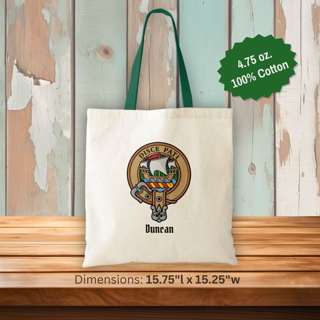 Clan Duncan-Wappen über Tartan Tragetasche (Von Creator hochgeladen)