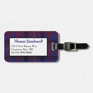 Clan Dundonald Tartan Karierter Gepäcktag Gepäckanhänger