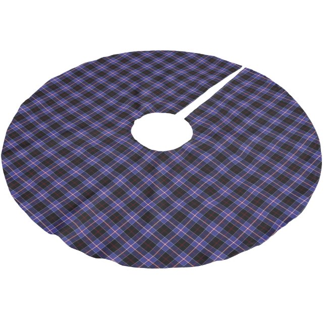 Clan Dunlap Tartan Polyester Weihnachtsbaumdecke (Schrägansicht)