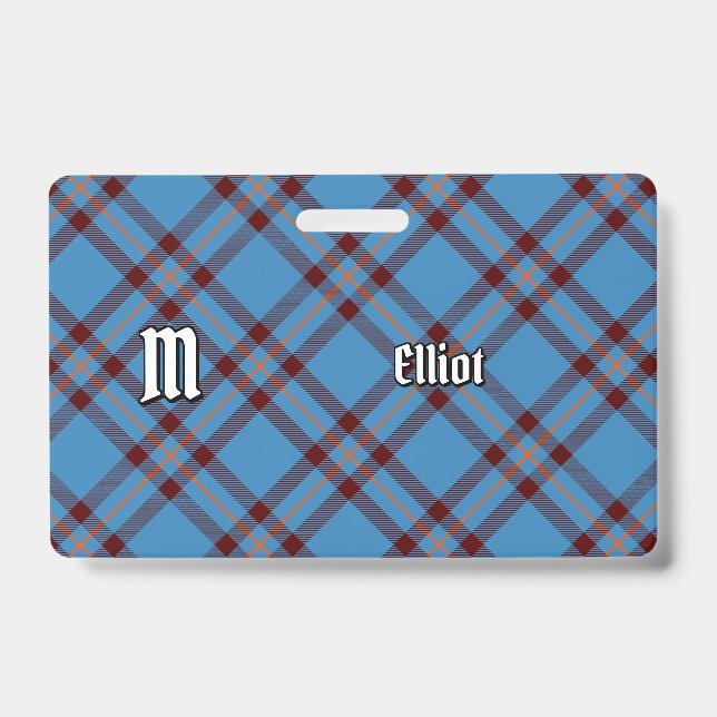 Clan Elliot Ancient Tartan Abzeichen Ausweis (Vorderseite)
