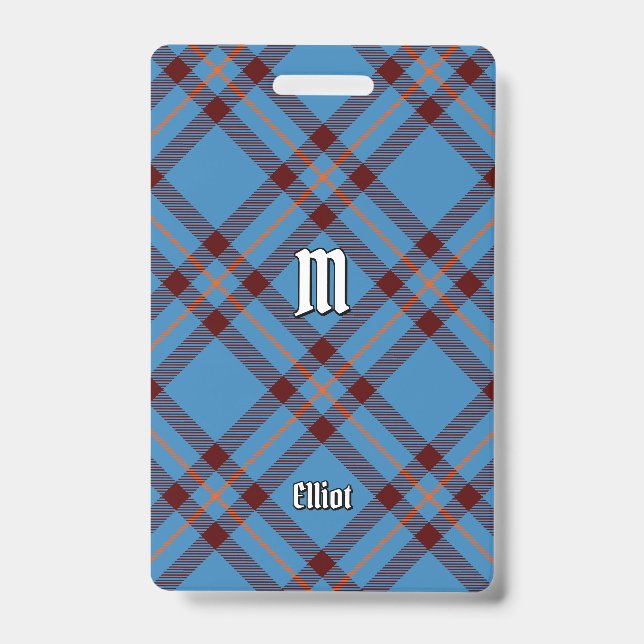 Clan Elliot Ancient Tartan Abzeichen Ausweis (Vorderseite)