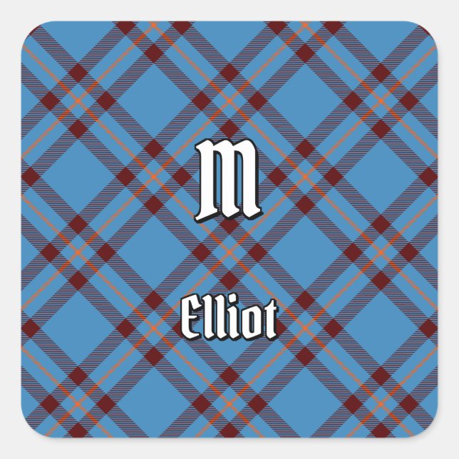 Clan Elliot Ancient Tartan Square Sticker (Vorderseite)