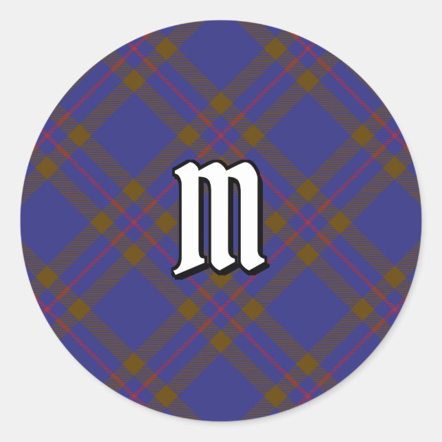 Clan Elliot Modern Tartan Classic Round Sticker (Vorderseite)