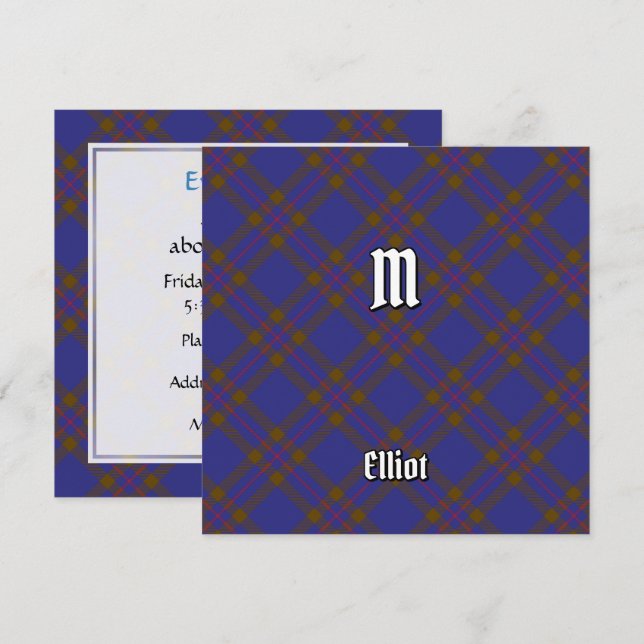 Clan Elliot Modern Tartan Einladung (Vorne/Hinten)