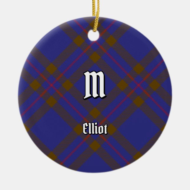 Clan Elliot Modern Tartan Keramik Ornament (Vorne)