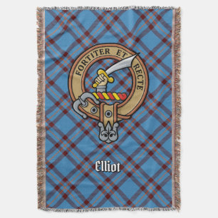 Clan Elliot-Wappen über altem Tartan Decke