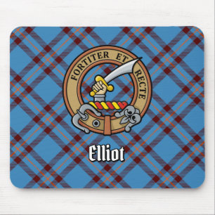 Clan Elliot Wappen über antikes Tartan Mousepad