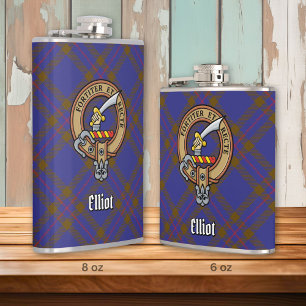 Clan Elliot Wappen über das moderne Tartan Flachmann