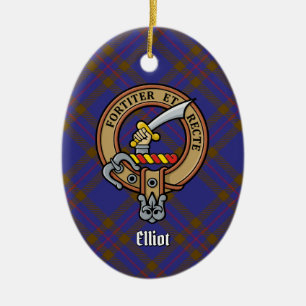 Clan Elliot Wappen über das moderne Tartan Keramik Ornament