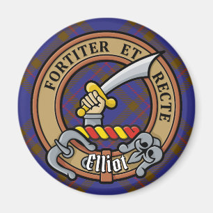 Clan Elliot Wappen über das moderne Tartan Magnet