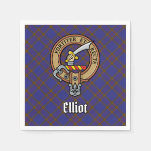 Clan Elliot Wappen über das moderne Tartan Serviette