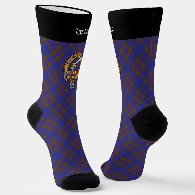 Clan Elliot Wappen über moderne Tartan Socken (Gewinkelt)