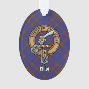 Clan Elliot Wappen über Modernes Tartan Ornament