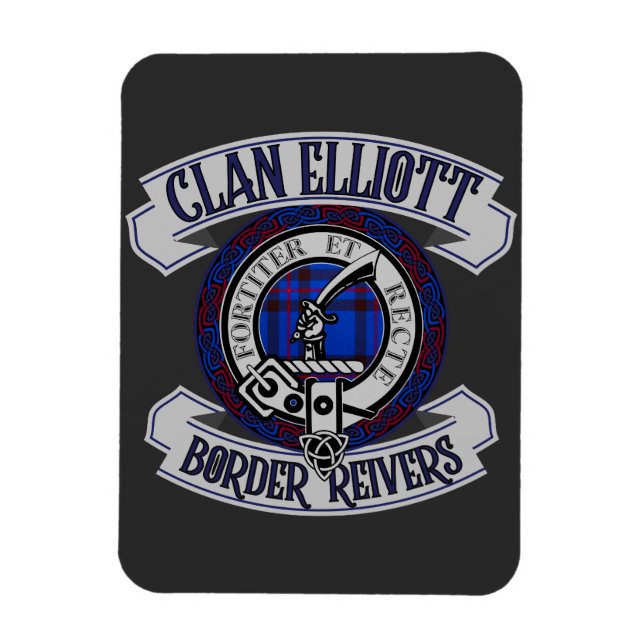 Clan Elliott Abzeichen, Border Reivers, Scotland T Magnet (Vertikal)