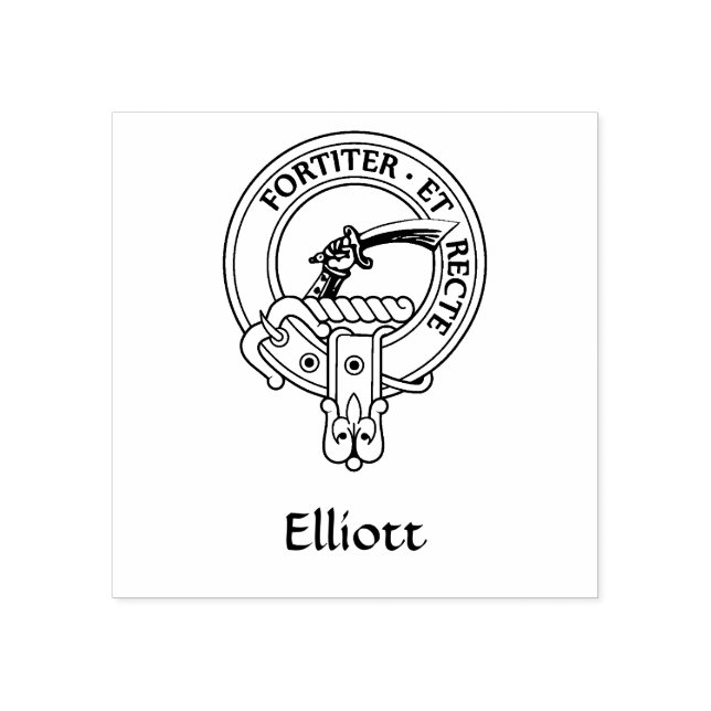 Clan Elliott Wappen Gummistempel (Prägung)
