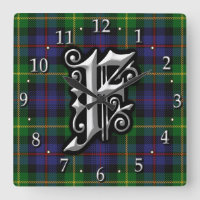 Clan Farquharson Letter F Monogram Tartan