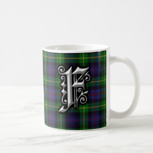 Clan Farquharson Letter F Monogram Tartan Tasse