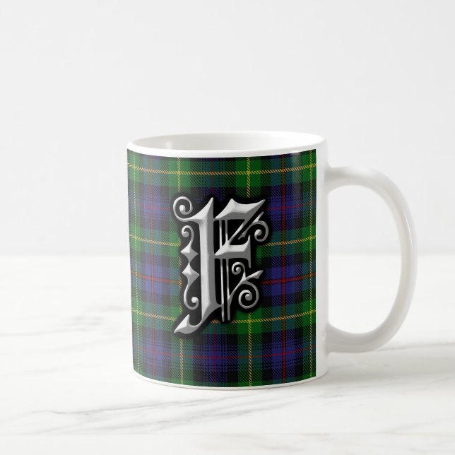 Clan Farquharson Letter F Monogram Tartan Tasse (Rechts)
