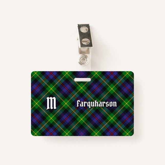 Clan Farquharson Tartan Abzeichen Ausweis (Vorderseite mit Klammer)