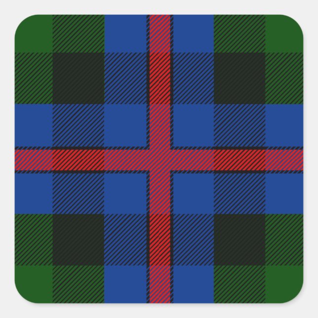 Clan Farquharson Tartan Quadratischer Aufkleber (Vorderseite)