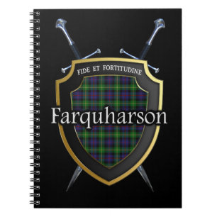Clan Farquharson Tartan Shield & Schwerter Notizblock
