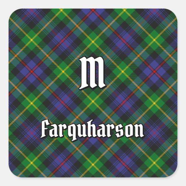 Clan Farquharson Tartan Square Sticker (Vorderseite)