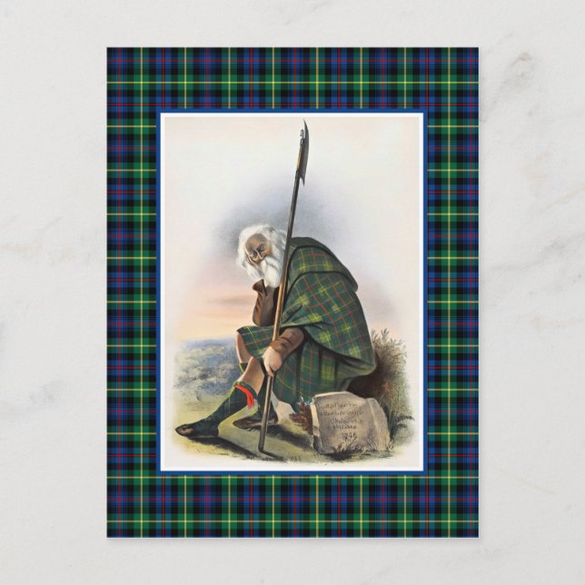 Clan Farquharson Vintag Illustration Tartan Frame Postkarte (Vorderseite)