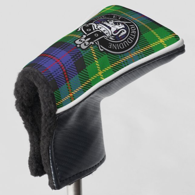 Clan Farquharson Wappen & Tartan Golf Headcover (3/4 Vorderseite)