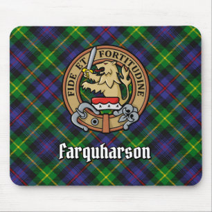 Clan Farquharson Wappen über Tartan Mousepad