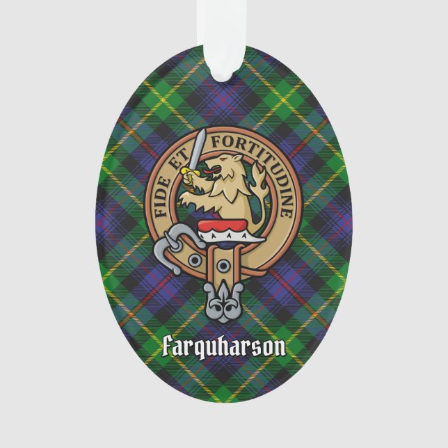 Clan Farquharson Wappen über Tartan Ornament (Vorderseite)