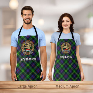 Clan Farquharson Wappen über Tartan Schürze