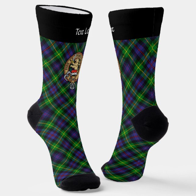 Clan Farquharson Wappen über Tartan Socks Socken (Gewinkelt)