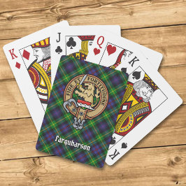 Clan Farquharson Wappen über Tartan Spielkarten