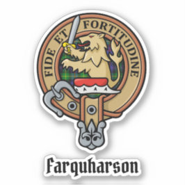 Clan Farquharson Wappen über Tartan Sticker