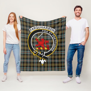 Clan Farquharson Weathered Tartan Kariert Fleecedecke