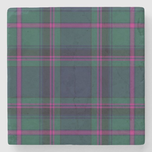 Clan-Fassbindertartan-karierter SteinUntersetzer (Vorderseite)
