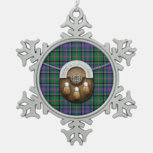 Clan-FassbinderTartan und Sporran Schneeflocken Zinn-Ornament