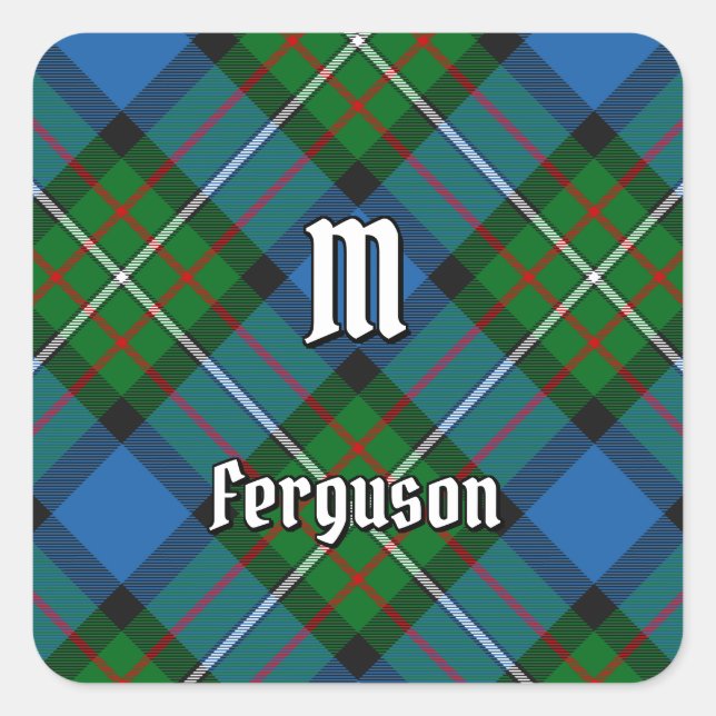 Clan Ferguson Tartan Square Sticker (Vorderseite)