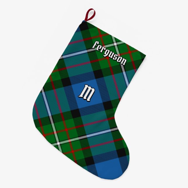 Clan Ferguson Tartan Weihnachts-Strumpf Großer Weihnachtsstrumpf (Vorderansicht (hängend))