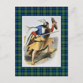 Clan Ferguson Vintag Illustration Tartan Frame Postkarte
