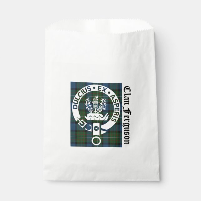 Clan Ferguson Wappen Abzeichen & Tartan Geschenktütchen (Vorderseite)
