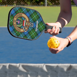 Clan Ferguson-Wappen auf Tartan-Schlüsselanhänger Pickleball Schläger