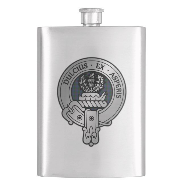 Clan Ferguson Wappen & Tartan Flask Flachmann (Vorderseite)