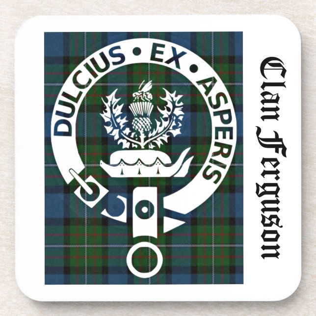 Clan Ferguson Wappen Tartan Getränkeuntersetzer (Vorderseite)