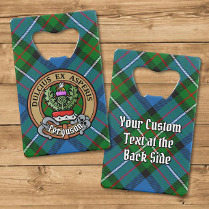 Clan Ferguson Wappen über Tartan Geldbeutel Flaschenöffner