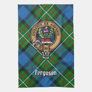 Clan Ferguson Wappen über Tartan Küchentücher