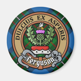 Clan Ferguson Wappen über Tartan Magnet