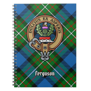 Clan Ferguson Wappen über Tartan Notizblock