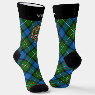 Clan Ferguson Wappen über Tartan Socken