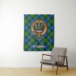 Clan Ferguson Wappen über Tartan Wandteppich